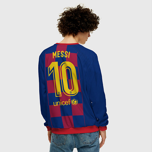 Мужской свитшот Messi home 19-20 season / 3D-Красный – фото 4