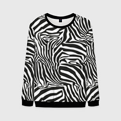 Свитшот мужской Полосы шкура зебры, цвет: 3D-черный