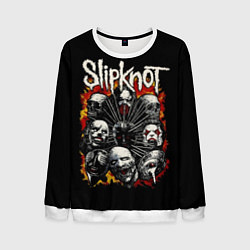 Свитшот мужской Slipknot: Faces, цвет: 3D-белый
