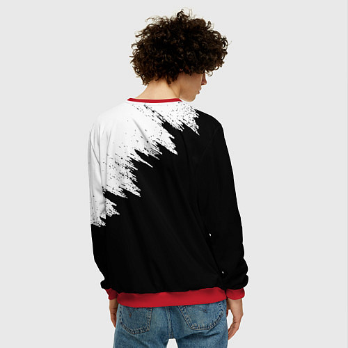Мужской свитшот ЧЁРНЫЙ КЛЕВЕР / 3D-Красный – фото 4
