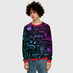 Свитшот мужской LIL PEEP LOGOBOMBING, цвет: 3D-красный — фото 2