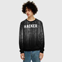 Свитшот мужской Hacker, цвет: 3D-черный — фото 2