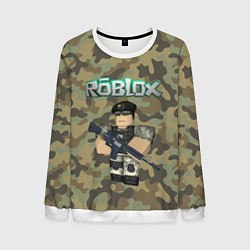 Свитшот мужской Roblox 23 February Camouflage, цвет: 3D-белый