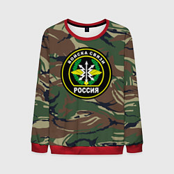 Свитшот мужской Войска связи, цвет: 3D-красный