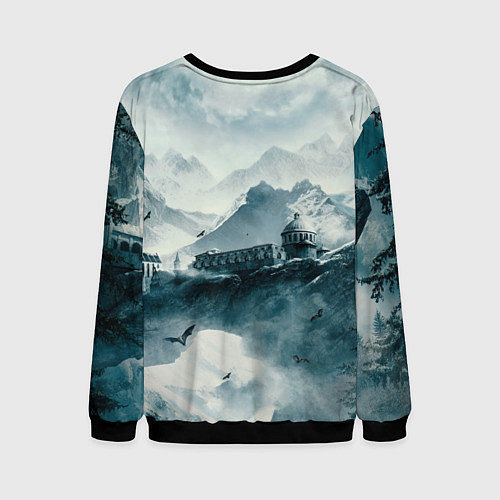 Мужской свитшот Skyrim Warrior / 3D-Черный – фото 2