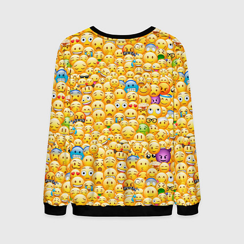 Мужской свитшот Смайлики Emoji / 3D-Черный – фото 2