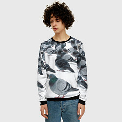 Свитшот мужской Голуби, цвет: 3D-черный — фото 2