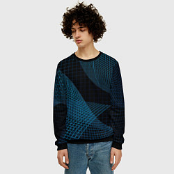 Свитшот мужской Сетка, цвет: 3D-черный — фото 2