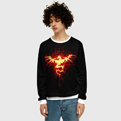 Свитшот мужской Огненный Дракон, цвет: 3D-белый — фото 2
