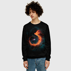 Свитшот мужской Космический Феникс, цвет: 3D-черный — фото 2