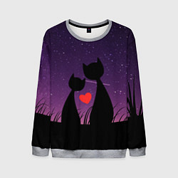 Свитшот мужской Котики, цвет: 3D-меланж