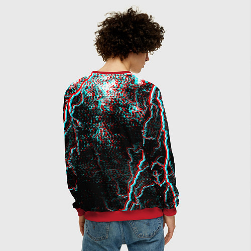 Мужской свитшот DOOM ETERNAL GLITCH / 3D-Красный – фото 4