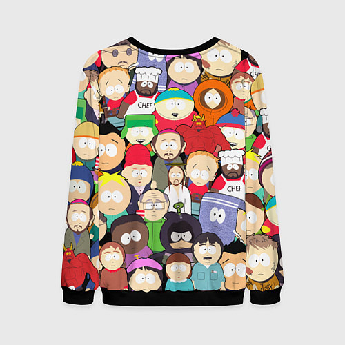 Мужской свитшот South Park персонажи / 3D-Черный – фото 2