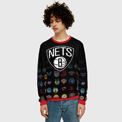 Свитшот мужской Brooklyn Nets 1, цвет: 3D-красный — фото 2