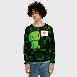 Свитшот мужской Minecraft Creeper, цвет: 3D-меланж — фото 2
