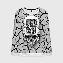 Свитшот мужской No pain no gain, цвет: 3D-белый
