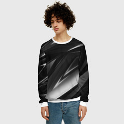 Свитшот мужской GEOMETRY STRIPES BLACK & WHITE, цвет: 3D-белый — фото 2