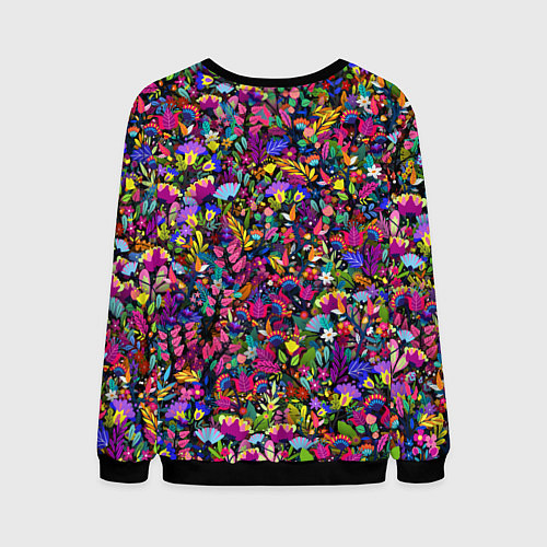Мужской свитшот Мистические цветы / 3D-Черный – фото 2