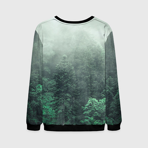 Мужской свитшот Туманный лес / 3D-Черный – фото 2