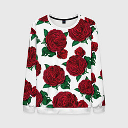 Свитшот мужской Винтажные розы, цвет: 3D-белый