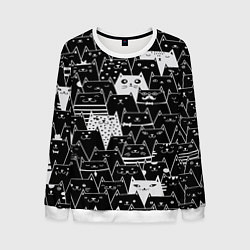 Свитшот мужской КОТЫ BLACK, цвет: 3D-белый