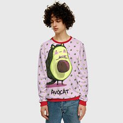 Свитшот мужской Авокадо Кот, цвет: 3D-красный — фото 2