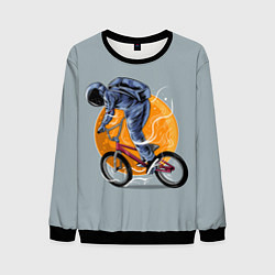 Свитшот мужской Космический велосипедист Z, цвет: 3D-черный