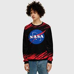 Свитшот мужской NASA НАСА, цвет: 3D-черный — фото 2