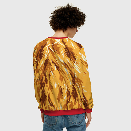 Мужской свитшот Взгляд льва / 3D-Красный – фото 4