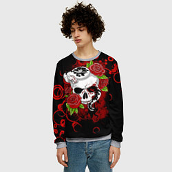 Свитшот мужской Череп и змея, цвет: 3D-меланж — фото 2