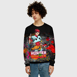 Свитшот мужской Хисока Hunter x Hunter, цвет: 3D-черный — фото 2