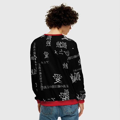 Мужской свитшот Аниме девушка / 3D-Красный – фото 4