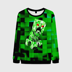 Свитшот мужской Minecraft creeper, цвет: 3D-черный