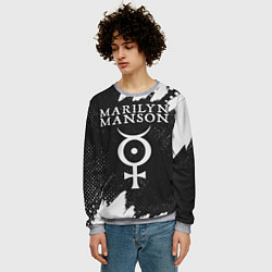 Свитшот мужской MARILYN MANSON М МЭНСОН, цвет: 3D-меланж — фото 2