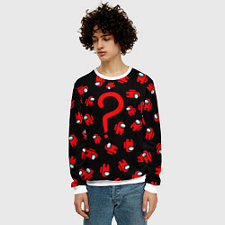 Свитшот мужской Among us, Who?, цвет: 3D-белый — фото 2