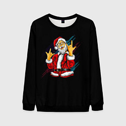 Свитшот мужской Crazy Santa, цвет: 3D-черный