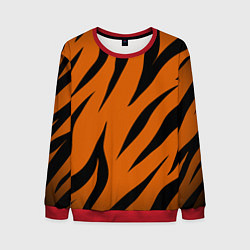 Свитшот мужской Текстура тигра, цвет: 3D-красный