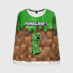 Свитшот мужской MineCraft Крипер, цвет: 3D-белый