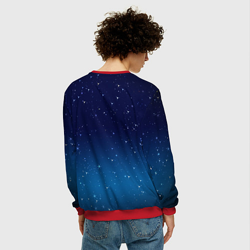 Мужской свитшот Звездное небо / 3D-Красный – фото 4