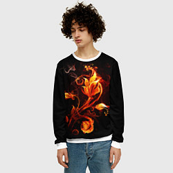Свитшот мужской Огненный цветок, цвет: 3D-белый — фото 2