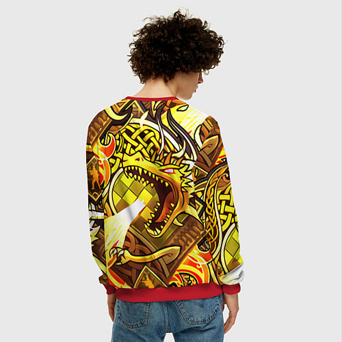 Мужской свитшот CS GO DRAGON LORE / 3D-Красный – фото 4