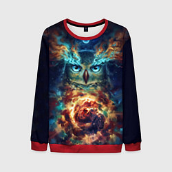 Свитшот мужской Сова Космос, цвет: 3D-красный