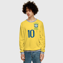 Свитшот мужской СБОРНАЯ БРАЗИЛИИ ПЕЛЕ, цвет: 3D-меланж — фото 2
