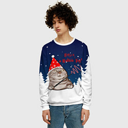 Свитшот мужской Вжух и Новый Год, цвет: 3D-белый — фото 2