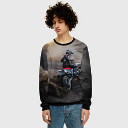 Свитшот мужской Душа питбайкера, цвет: 3D-черный — фото 2