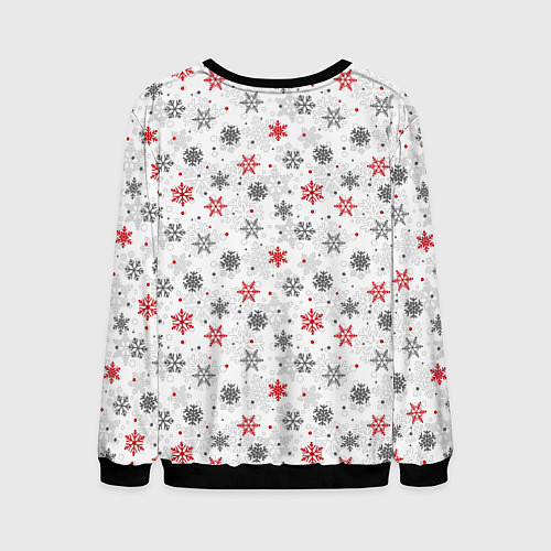 Мужской свитшот Снежинки / 3D-Черный – фото 2