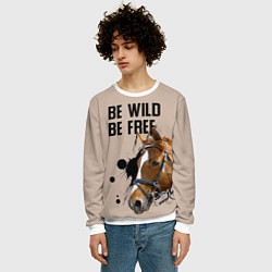 Свитшот мужской Be wild be free, цвет: 3D-белый — фото 2