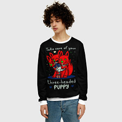 Свитшот мужской Hades Загрей и милый цербер, цвет: 3D-белый — фото 2