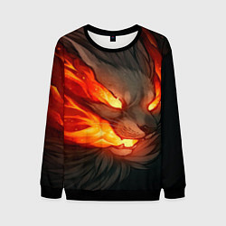 Свитшот мужской Пламенный лев Inferno, цвет: 3D-черный