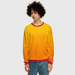Свитшот мужской Оранжевый градиент, цвет: 3D-красный — фото 2